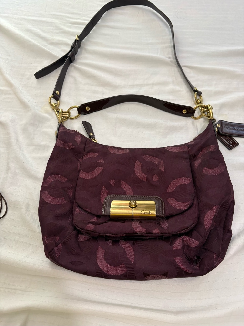 Coach Kristin  chain link metallic Lurex Bag
